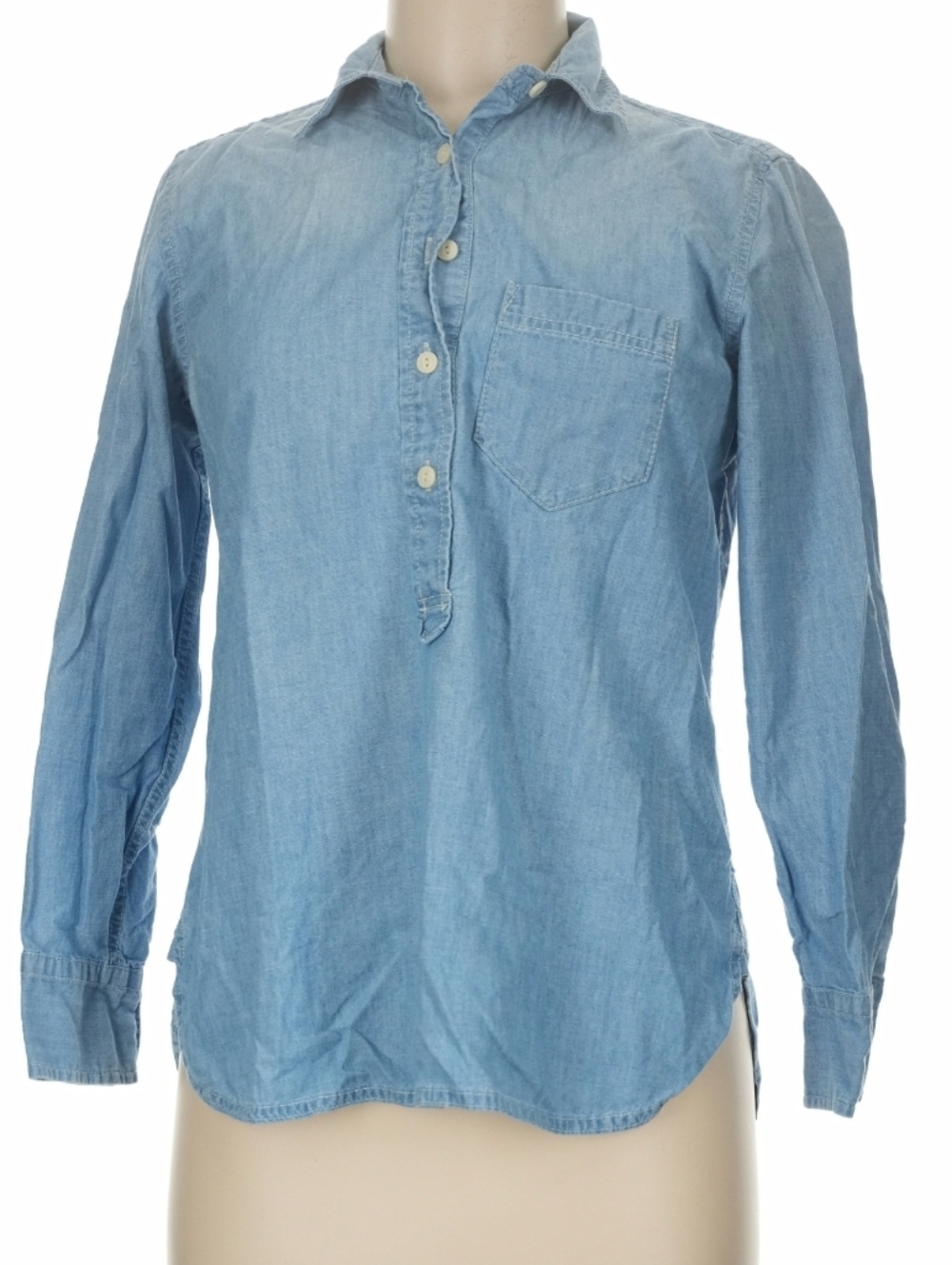 J. Crew Light Wash Chambray Popover Shirt Sz XL
